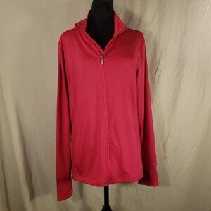 Women's Danskin NOW Semi-Fitted Warm-up Jacket in Fuchsia - XL
